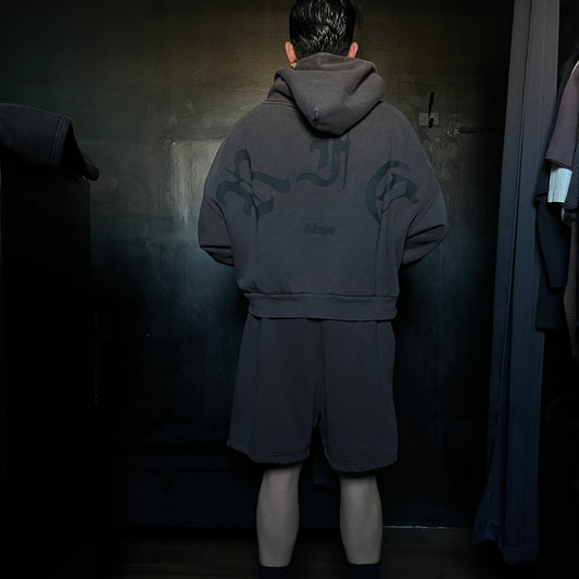 CONCRETE SIN ODIN OVERSIZED CROPPED HOODIE IN SUN WASH BROWN