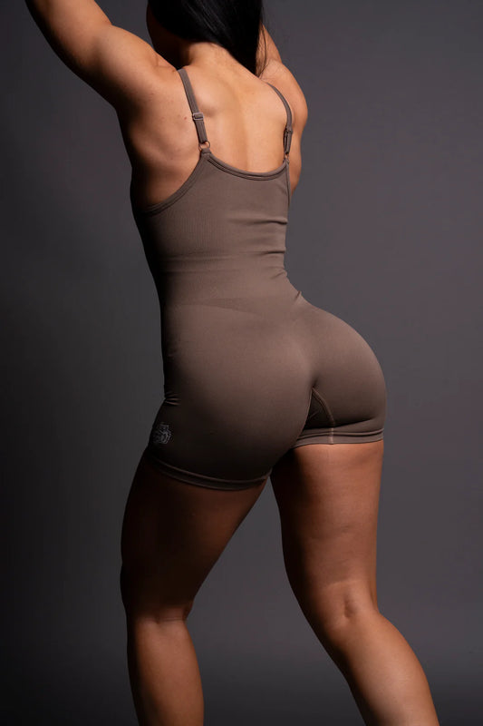 WESTERN WOLVES SONYA SEAMLESS BODYSUIT IN MOJAVE BROWN