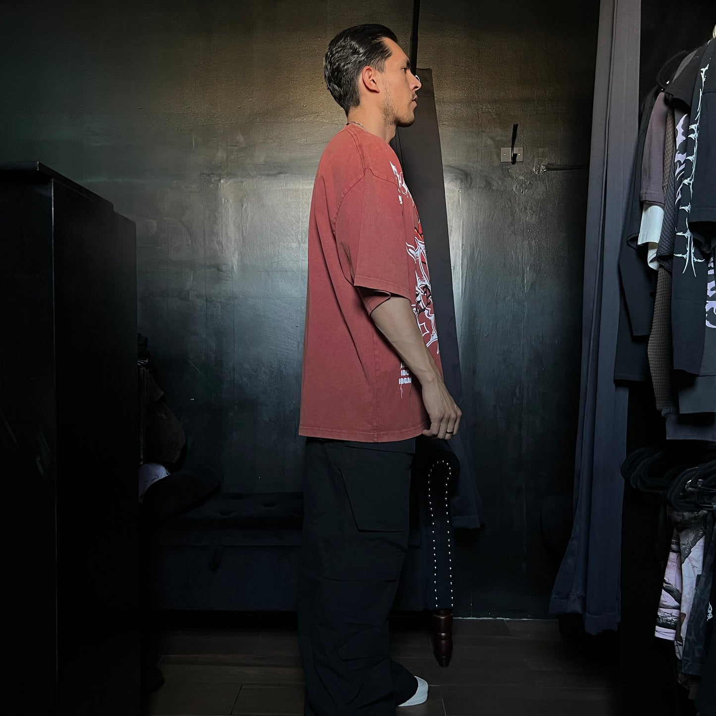 BURNING ROSE ULTRA WIDE LEG PANTS IN BLACK