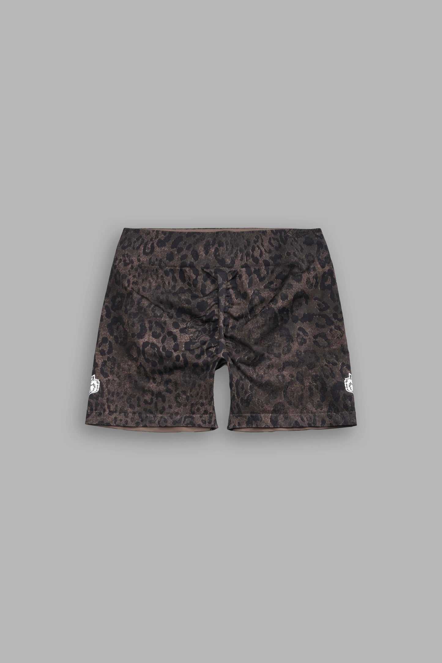 Dual Wolf Harlow Soft Seamless Shorts in Darc Brown Leopard