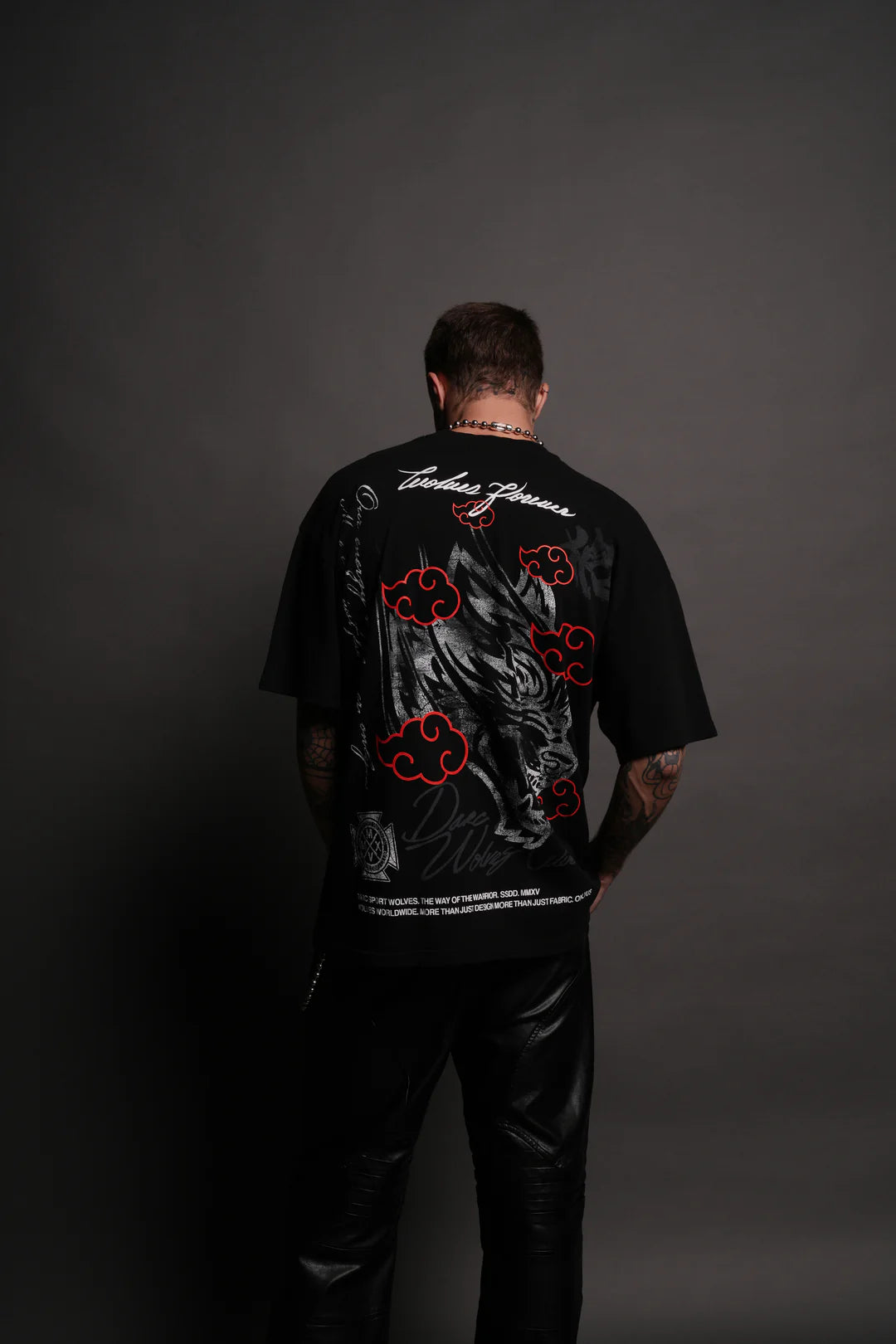 ROGUE WOLF "PREMIUM" OVERSIZED TEE IN BLACK