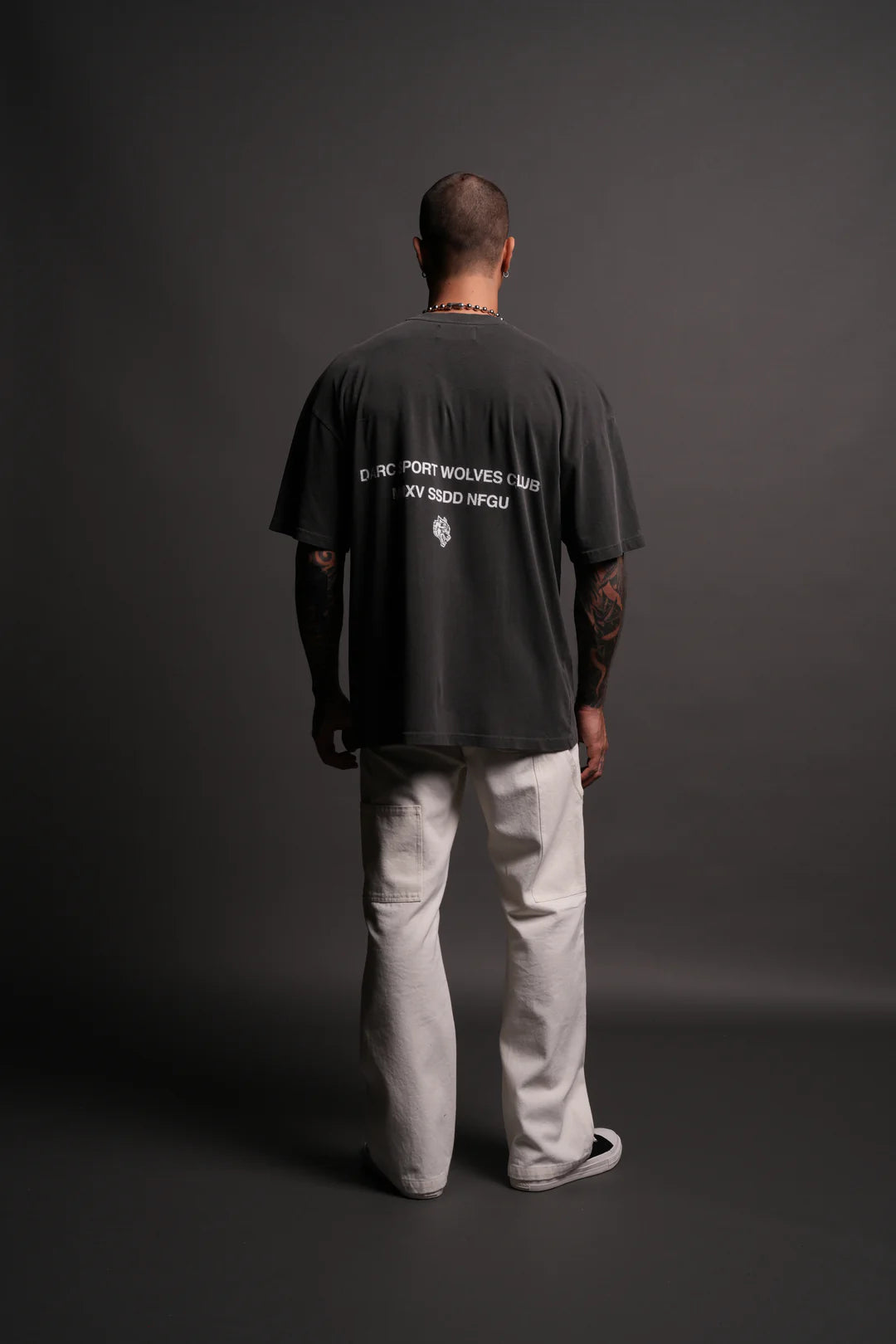 CORAZON SAGRADO "PREMIUM" OVERSIZED TEE IN WOLF GRAY