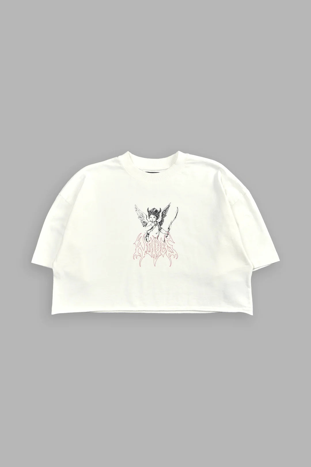 VIKING CHERUB “GRUNGE” OVERSIZED (CROPPED) TEE IN CREAM