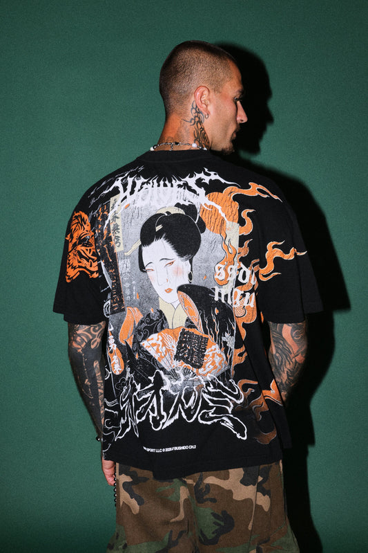 Bushido Ch.2 "Side-By-Side" Geisha Tee in Black