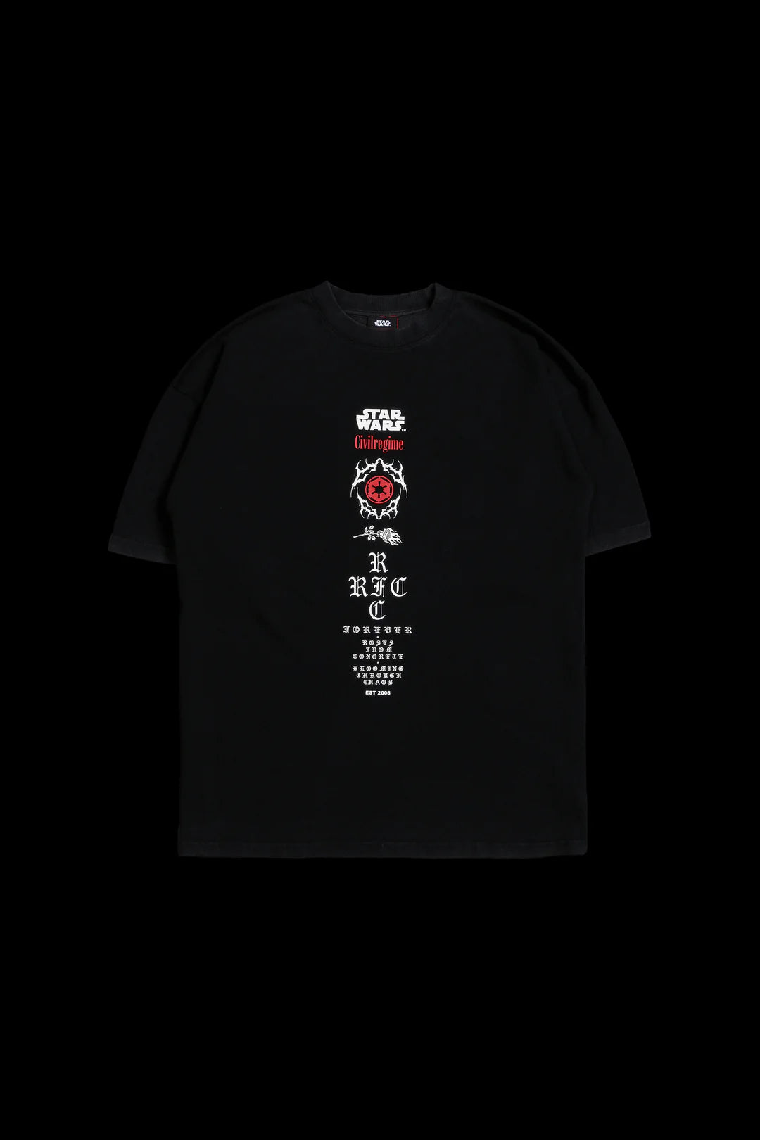 DARKNESS CALLS AMERICAN CLASSIC OVERSIZED TEE IN VINTAGE BLACK