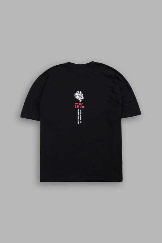 5% Forever Premium Oversized Tee in Black