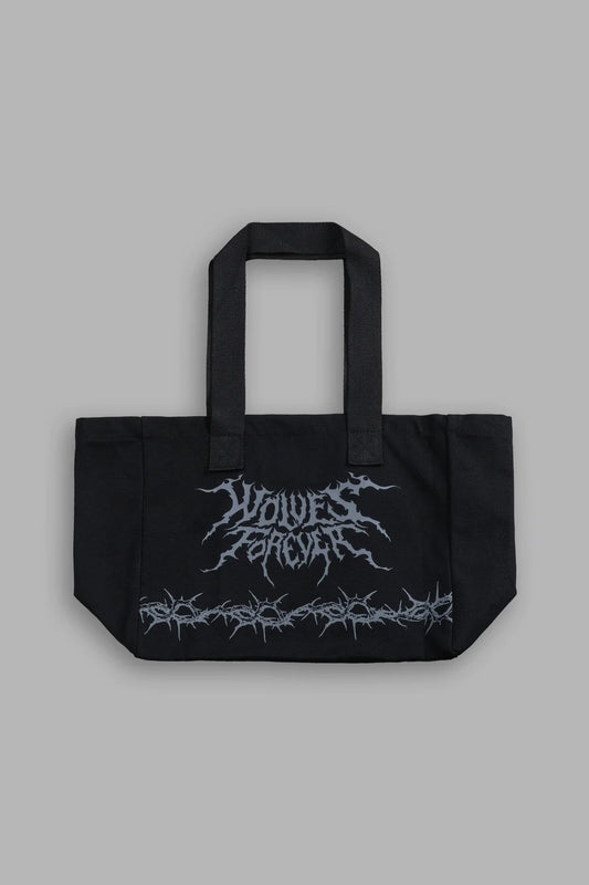 SURROUNDED BY THORNS MINI TOTE BAG IN BLACK
