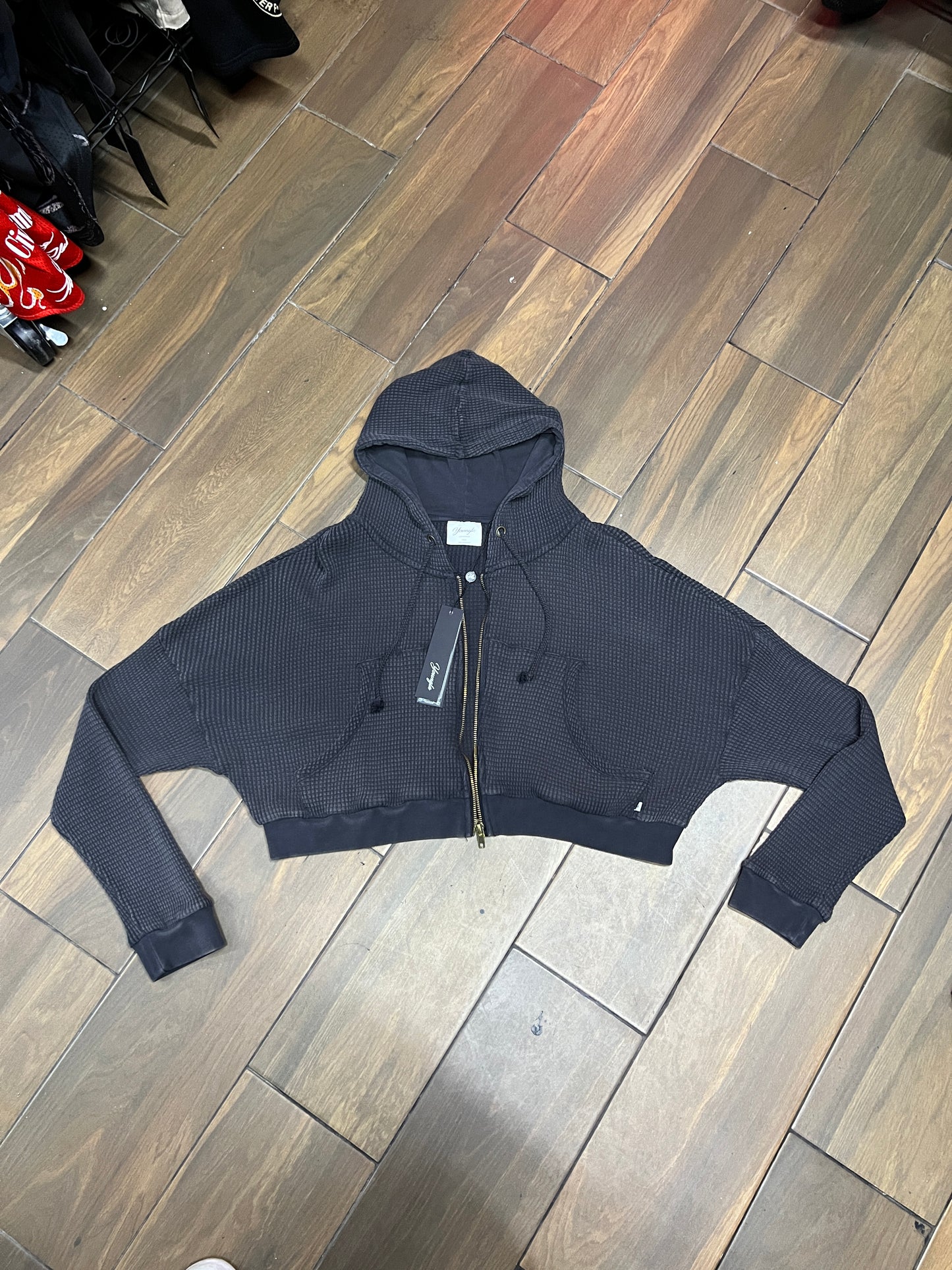 W550 CHIKIN N WAFFLE ZIP UP IN BLACK