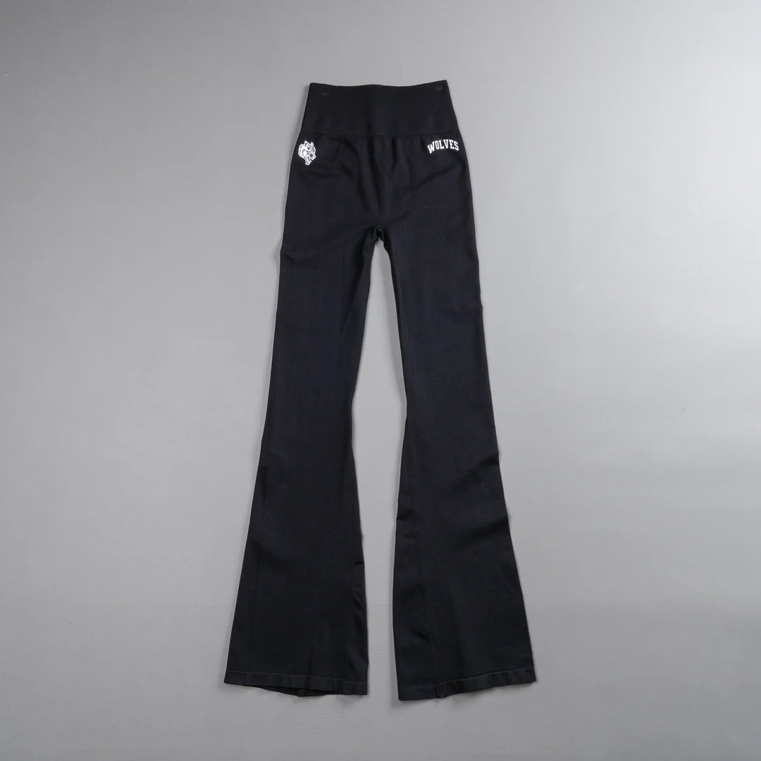 LOYALTY EVERSON SEAMLESS GRACIE FLARE SCRUNCH LEGGINGS IN BLACK