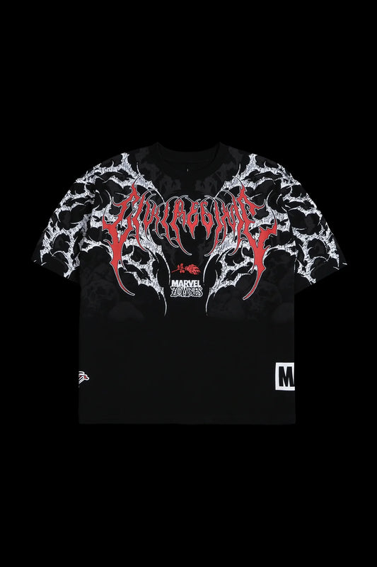 CAMISETA AMERICANA HULK Y MOLE ZOOMBIE OVERSIZED EN COLOR NEGRO