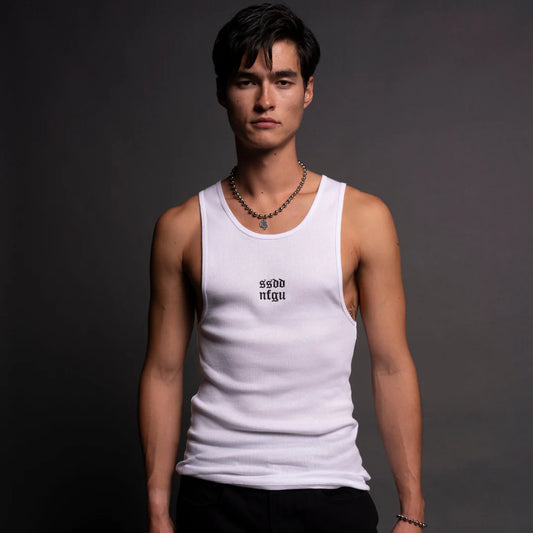 SSDDNFGU "RIBBED" TANK IN WHITE