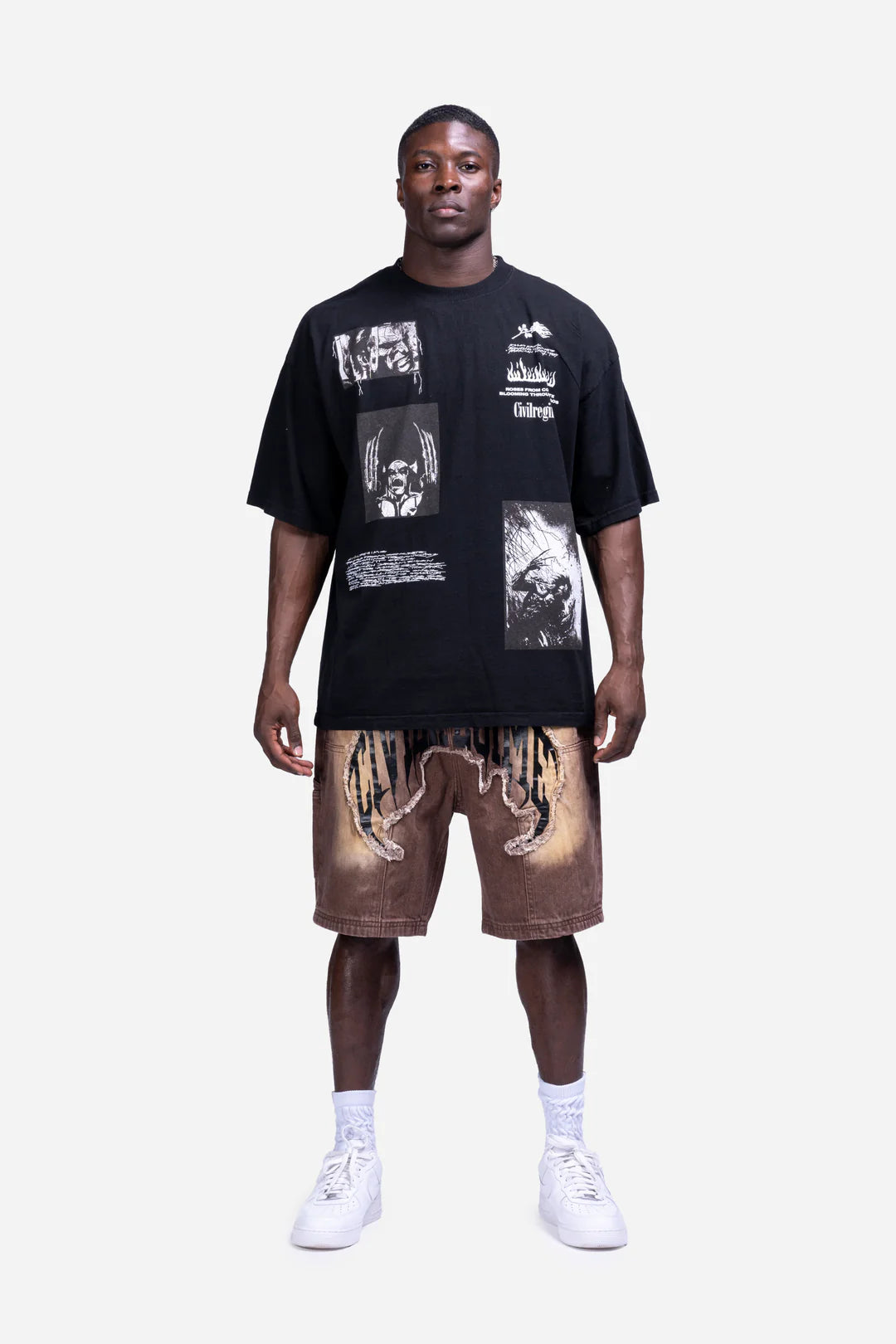 IN CHAOS WE BLOOM 199X OVERSIZED TEE IN BLACK