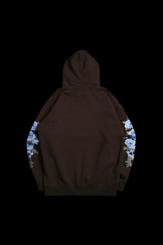 Civil Regime (Electric Blue) Roses Hoodie in Brown