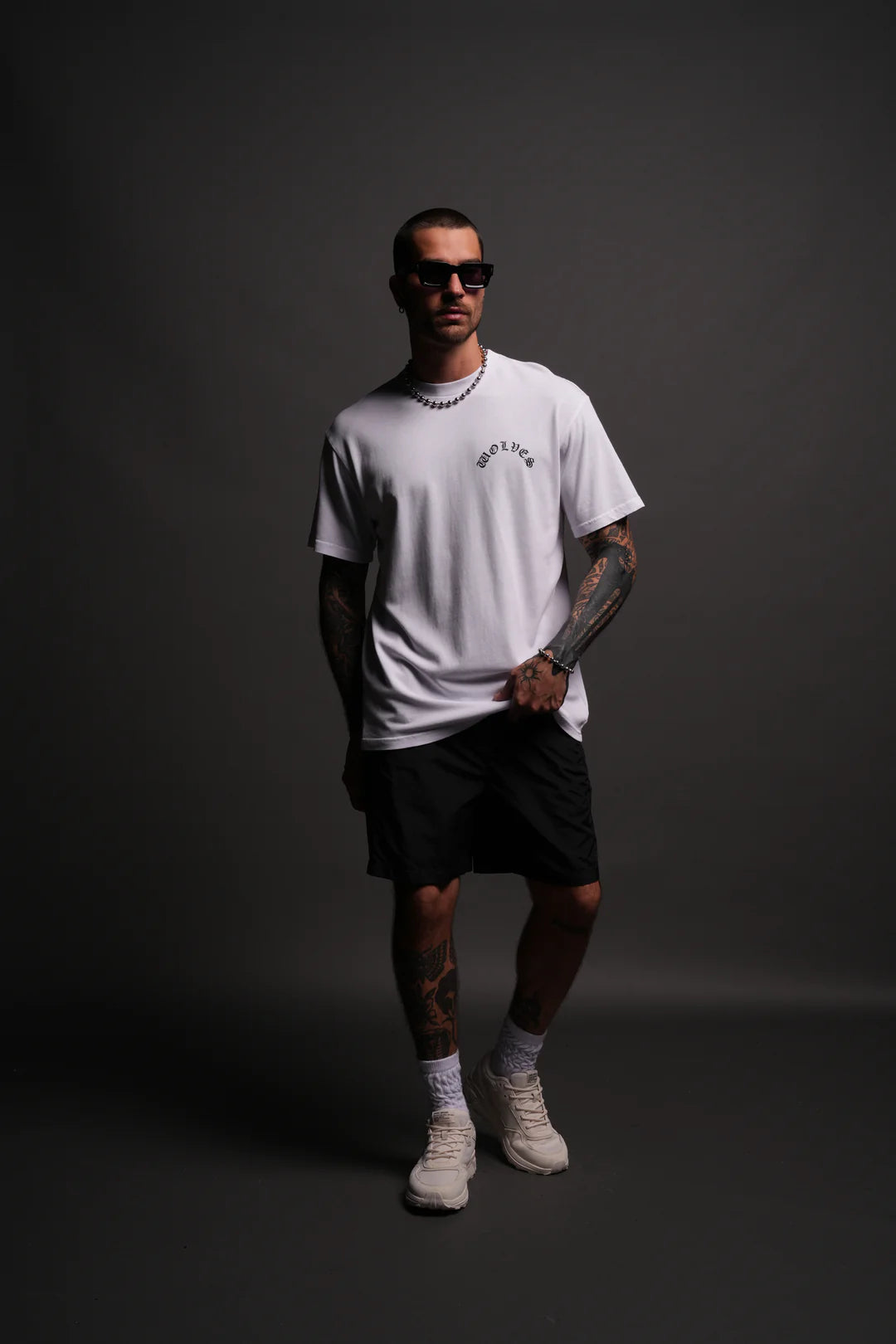 CHOPPER WOLF "PREMIUM CLASSIC" TEE IN WHITE