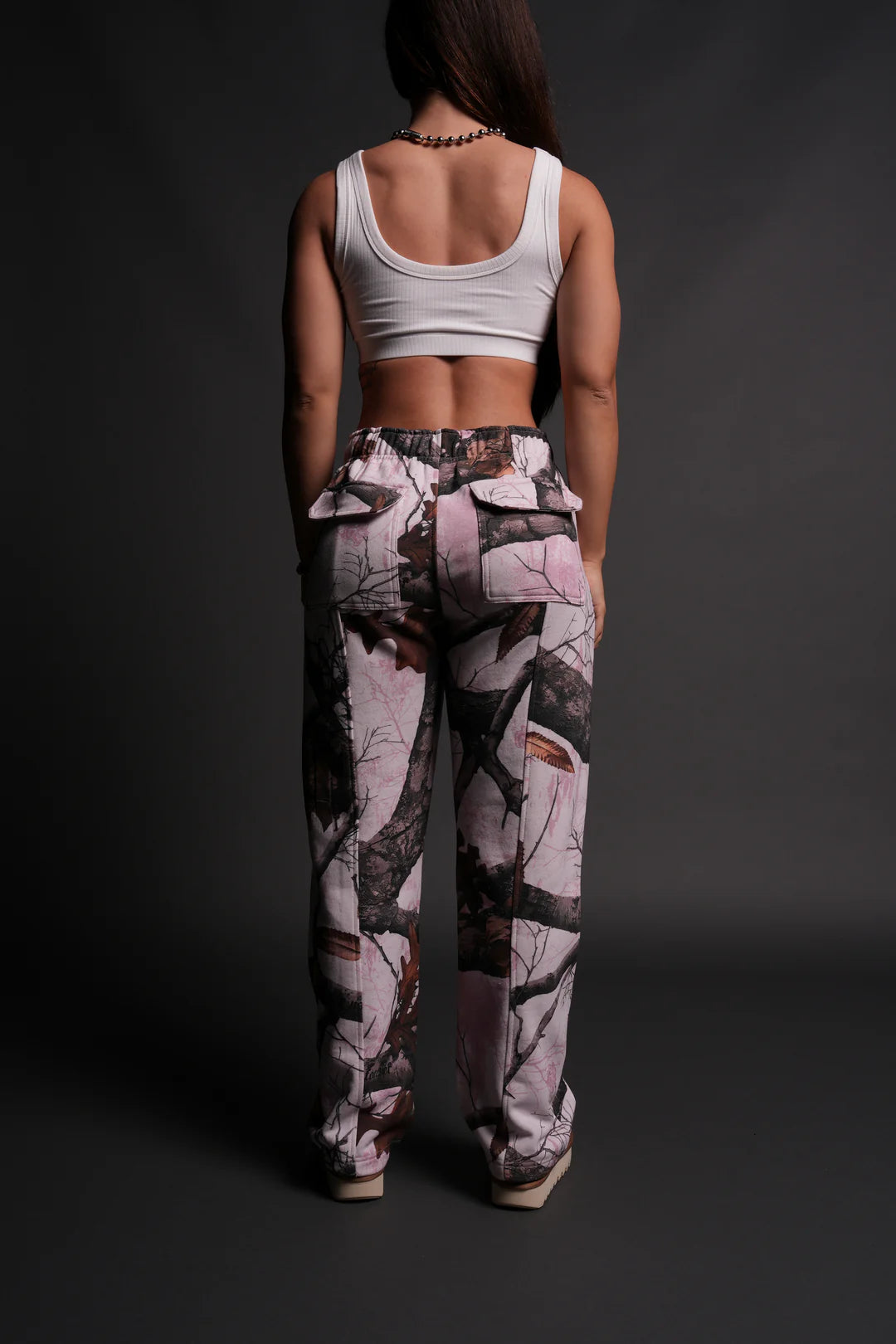 DUAL SHE WRATH SWEATS IN BROWN/LIGHT MAUVE WOODLAND CAMO