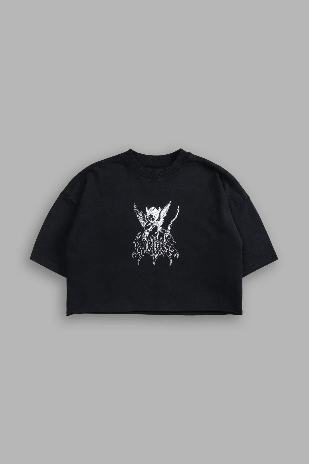 VIKING CHERUB “GRUNGE” OVERSIZED (CROPPED) TEE IN BLACK