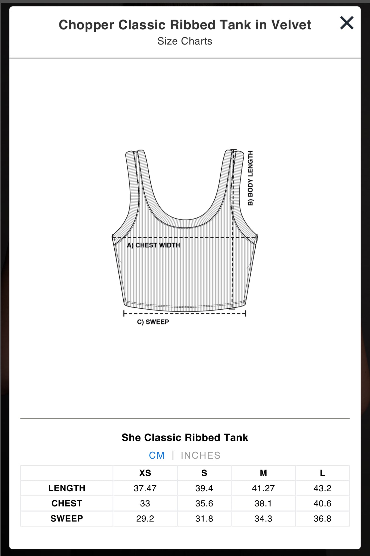 CHOPPER CLASSIC RIBBED TANK IN VELVET