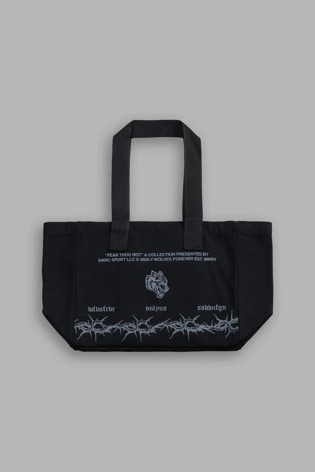 SURROUNDED BY THORNS MINI TOTE BAG IN BLACK