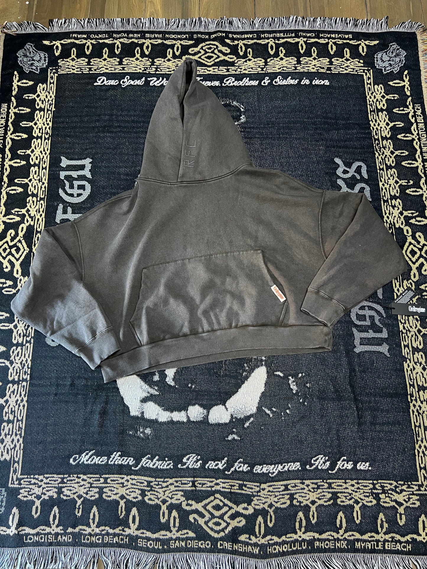 CONCRETE SIN ODIN OVERSIZED CROPPED HOODIE IN SUN WASH BROWN