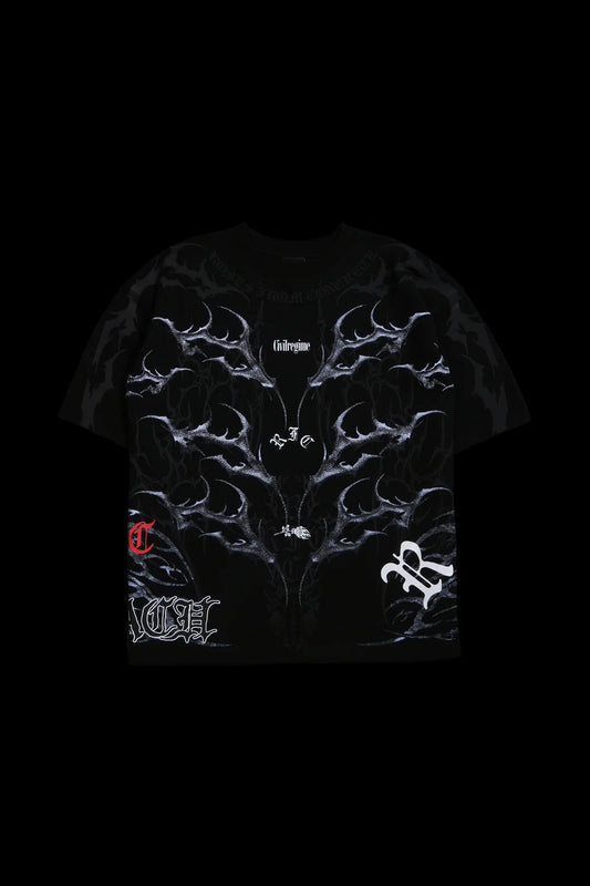 ZANGETSU 199X "SIDE BY SIDE" OVERSIZED TEE IN BLACK