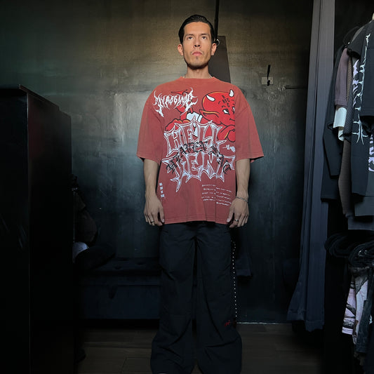 BURNING ROSE ULTRA WIDE LEG PANTS IN BLACK