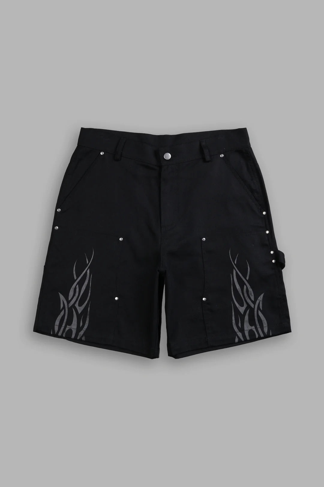 FINITE FLAME OVERSIZED CLARK UTILITY SHORTS IN BLACK