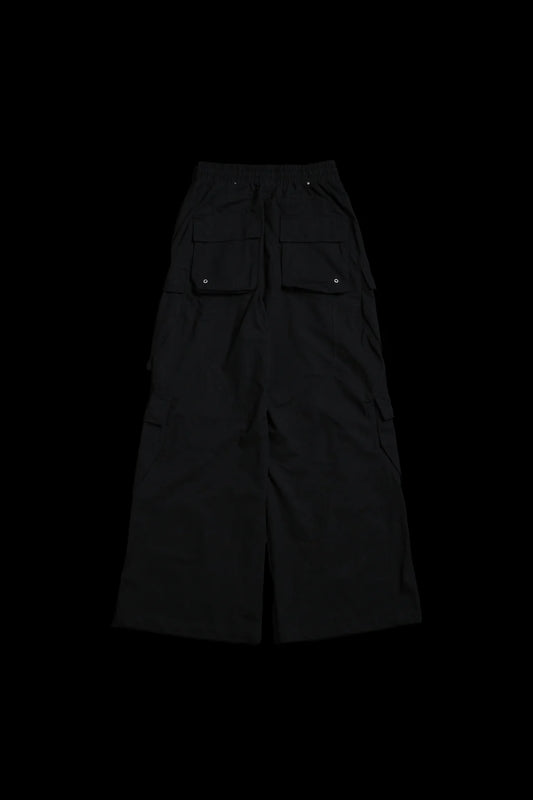 BURNING ROSE ULTRA WIDE LEG PANTS IN BLACK