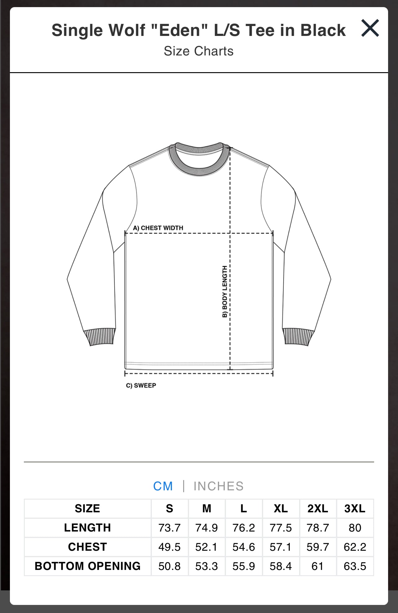 SINGLE WOLF "EDEN" L/S TEE IN BLACK