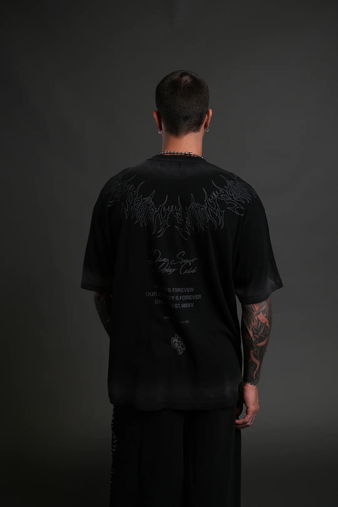 HESH CORE PREMIUM OVERSIZED TEE IN BLACK DAWN SUN FADE
