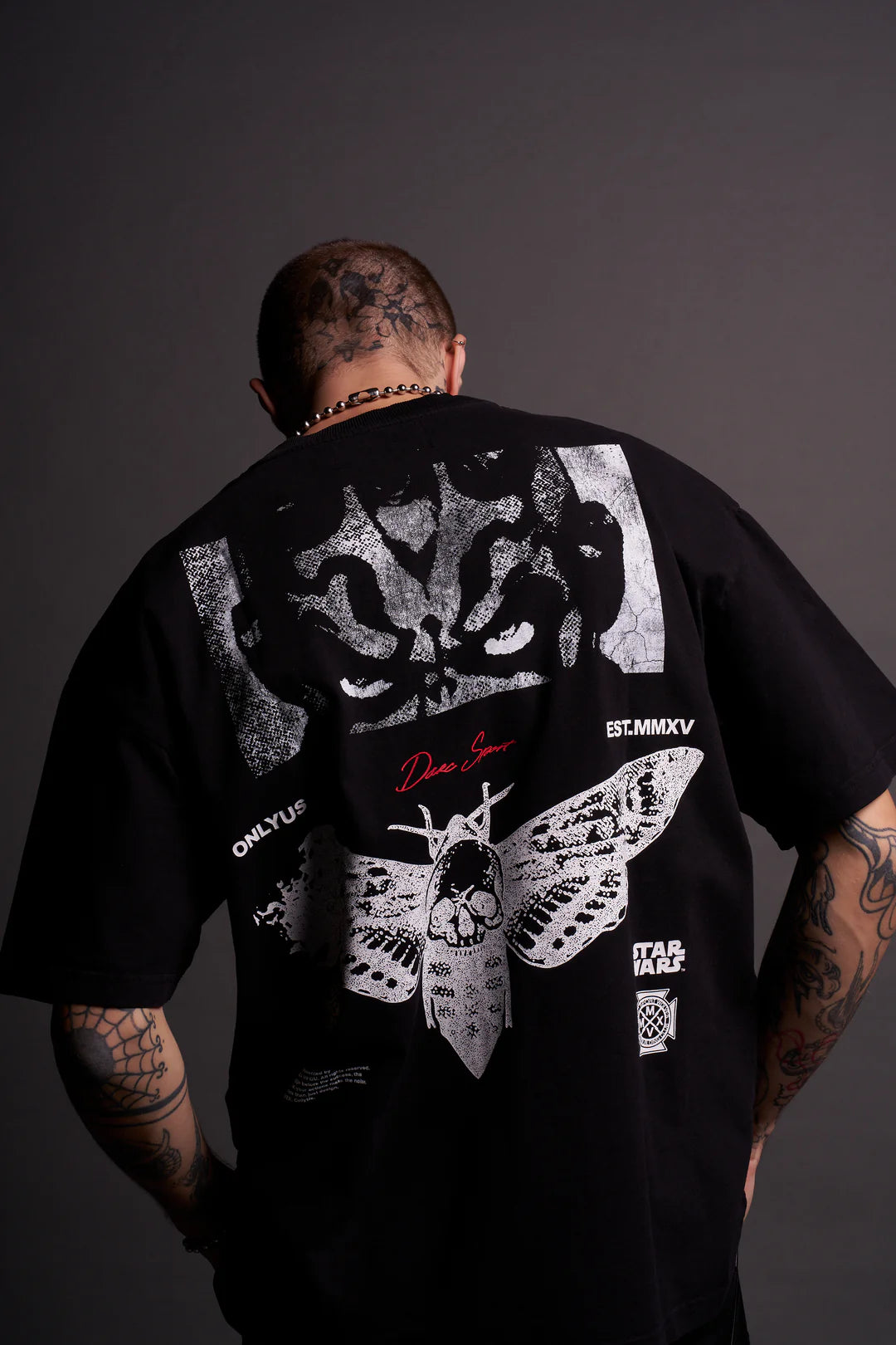 MAUL AND THE MOTH “GRUNGE” TEE IN BLACK