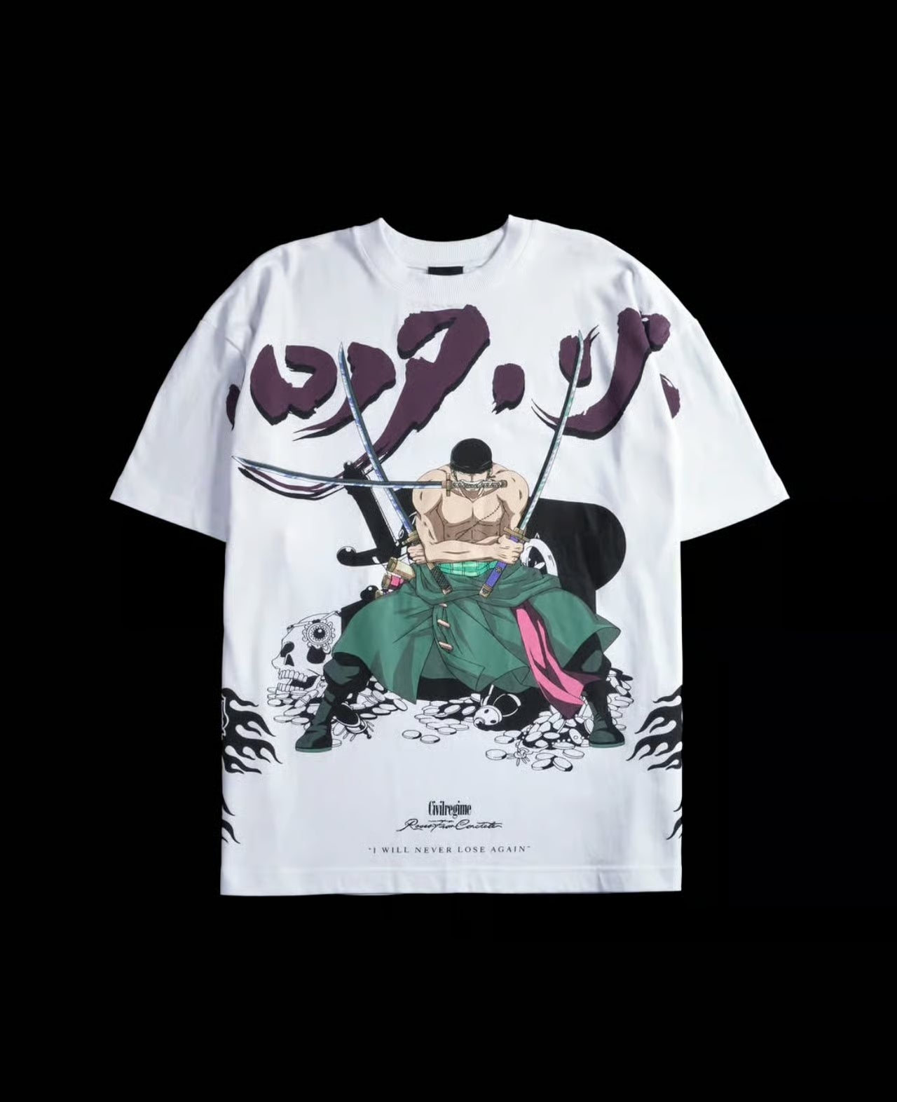 ZORO’S RISE AMERICAN CLASSIC OVERSIZED TEE IN WHITE