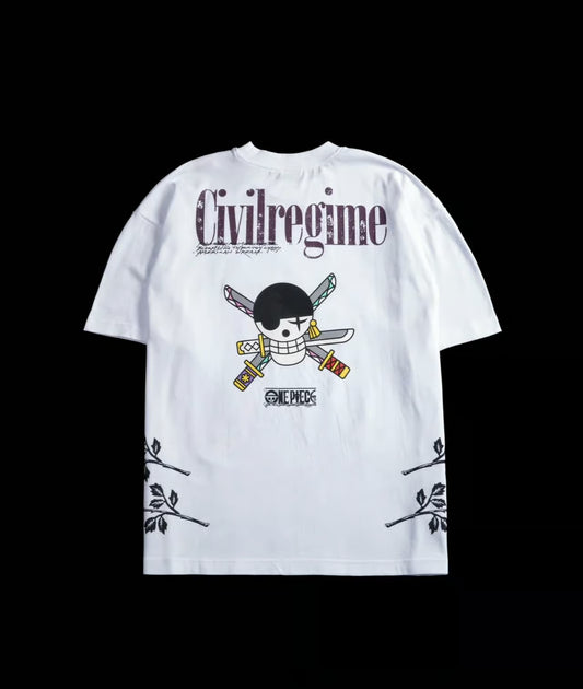 ZORO’S RISE AMERICAN CLASSIC OVERSIZED TEE IN WHITE