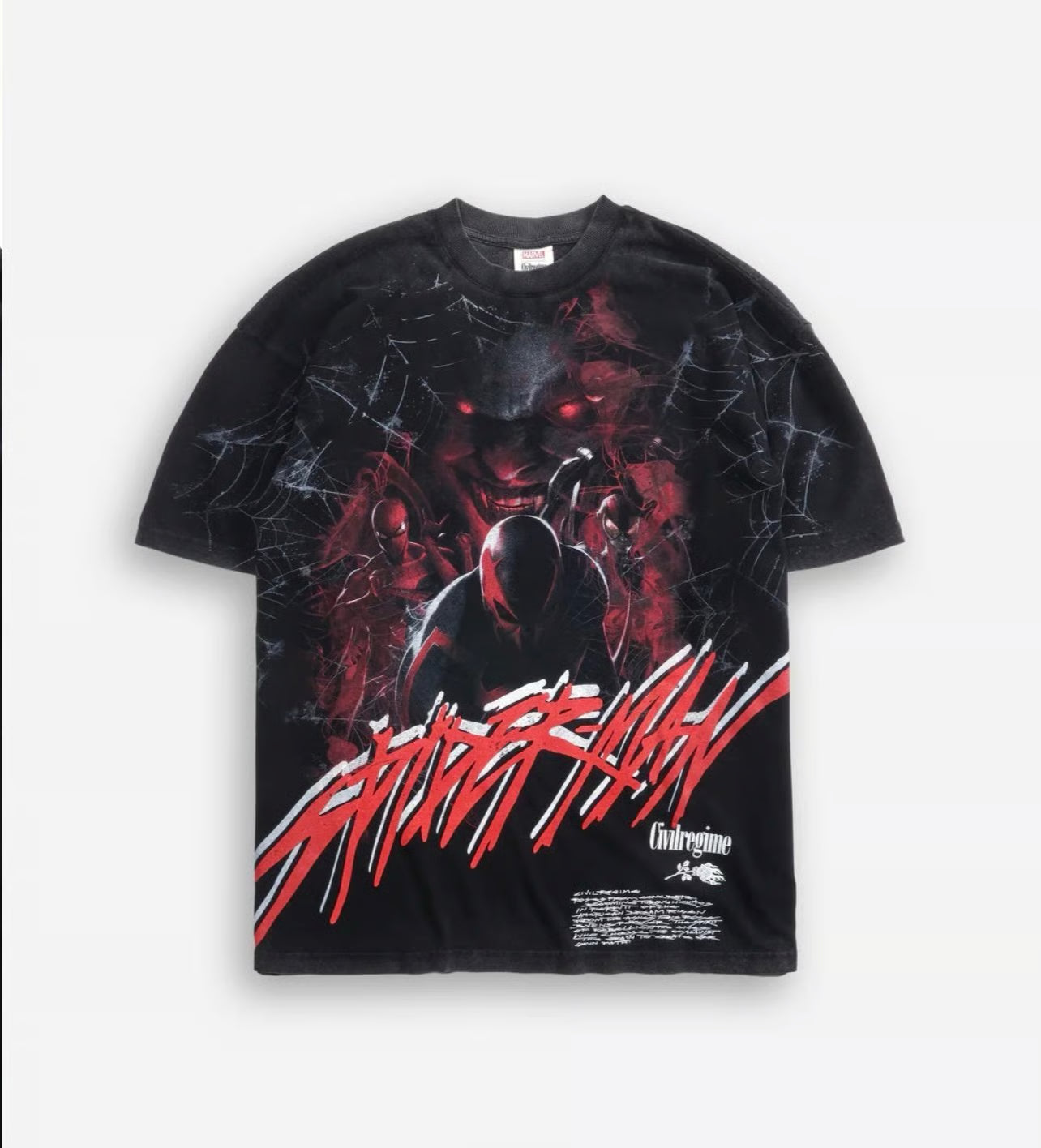 SPIDERMAN´S WRATH AMERICAN CLASSIC OVERSIZED TEE IN VINTAGE BLACK