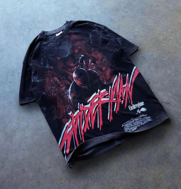 SPIDERMAN´S WRATH AMERICAN CLASSIC OVERSIZED TEE IN VINTAGE BLACK