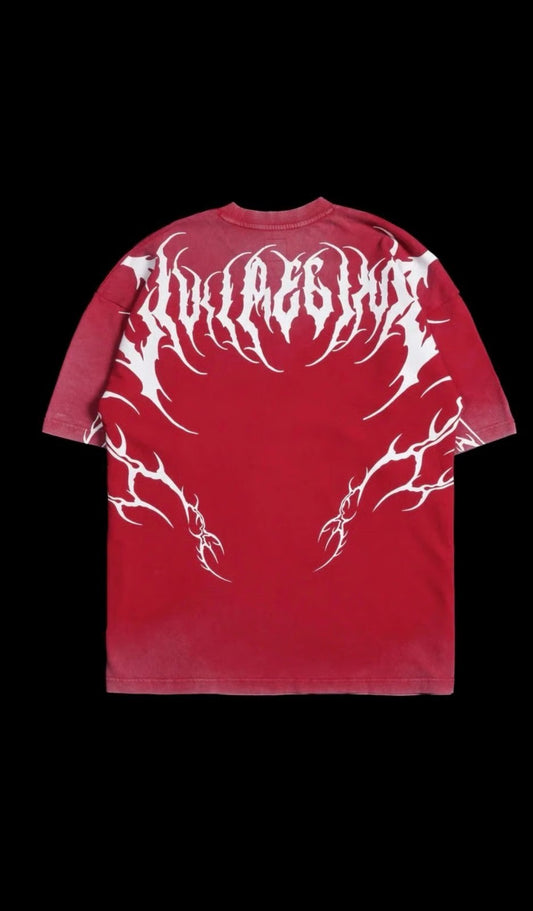 DEADPOOL AMERICAN CLASSIC OVERSIZED TEE IN VINTAGE ROSE RED