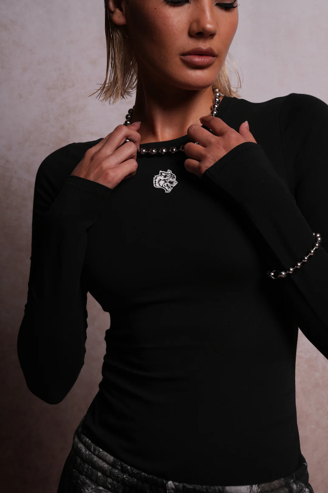 SINGLE WOLF "EDEN" L/S TEE IN BLACK