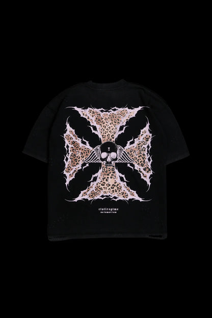IRON SKULL FMR TEE IN LEOPARD/BLACK