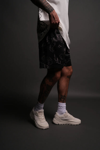 JUST LOOK UP MESH SHORTS IN BLACK