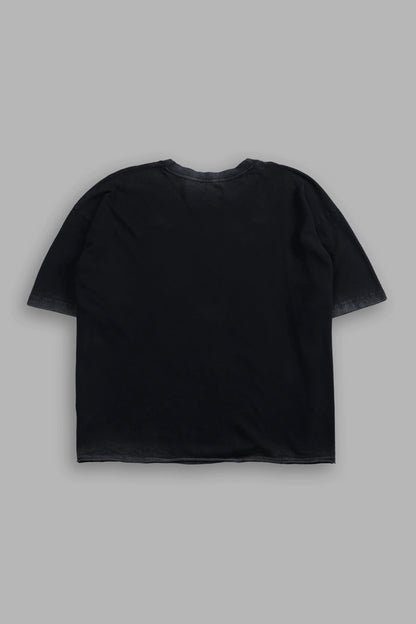 Mickey Chopper Premium Raw Hem Box Cut Tee in Black