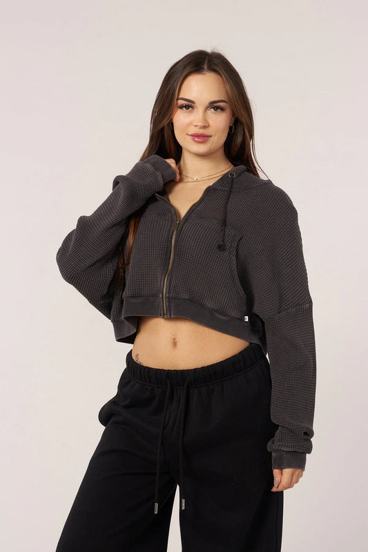 W550 CHIKIN N WAFFLE ZIP UP IN BLACK