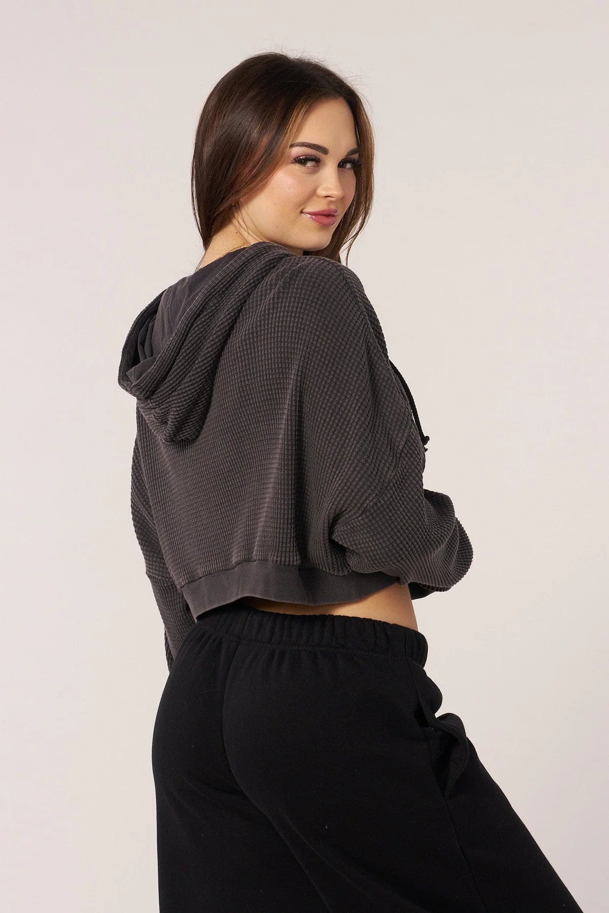 W550 CHIKIN N WAFFLE ZIP UP IN BLACK