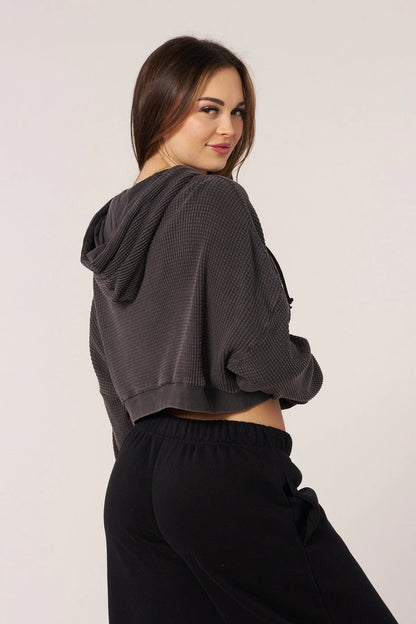 W550 CHIKIN N WAFFLE ZIP UP IN BLACK