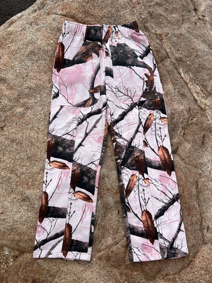 DUAL SHE WRATH SWEATS IN BROWN/LIGHT MAUVE WOODLAND CAMO