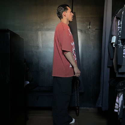 BURNING ROSE ULTRA WIDE LEG PANTS IN BLACK