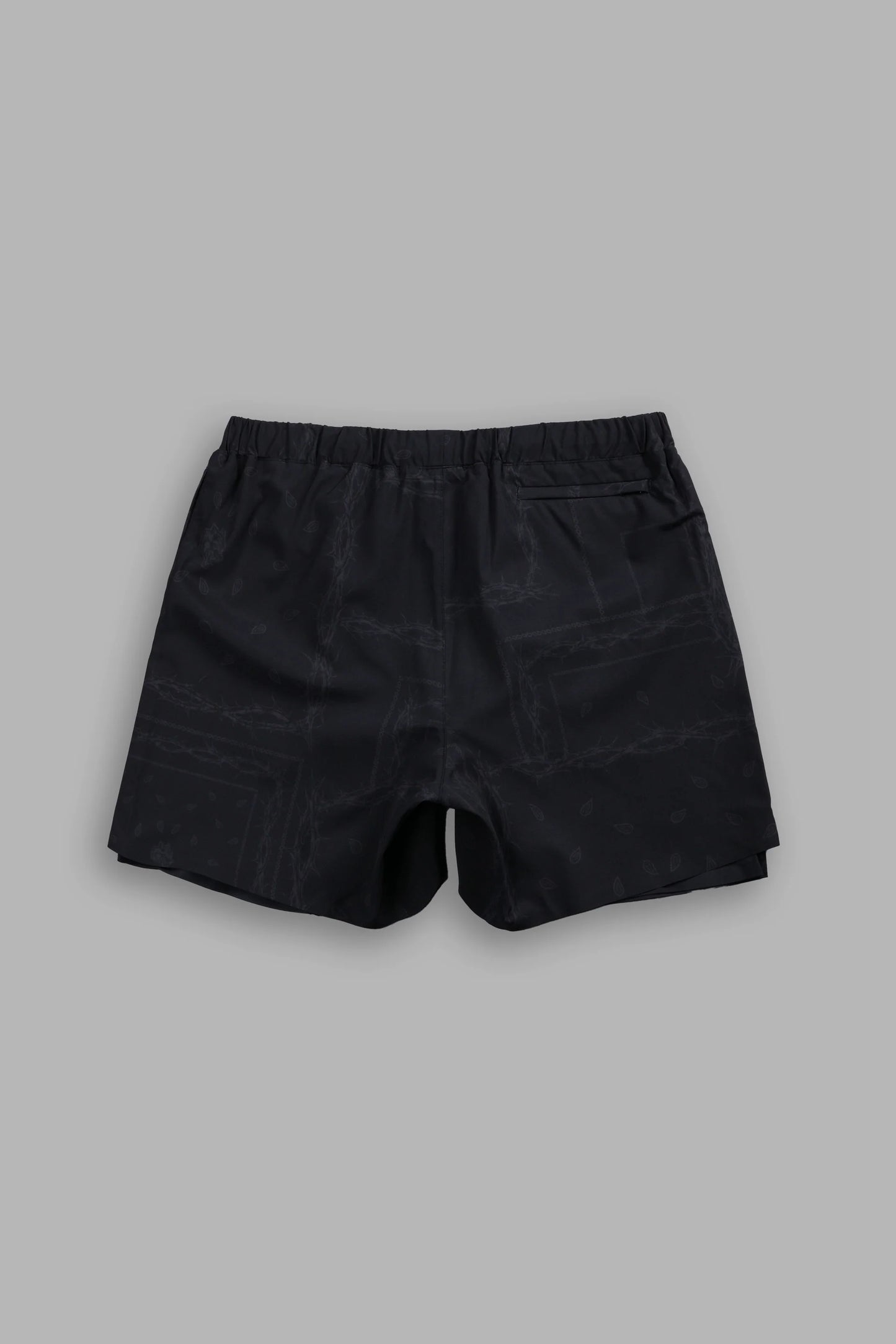 Dual Compression Shorts in Black Thorn Paisley