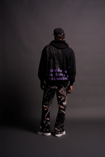 BIG BODYBUILDING SAVED MY LIFE “BISHOP” UNISEX HOODIE IN BLACK/BLACK