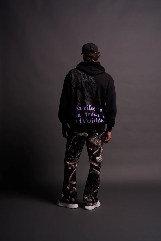 BIG BODYBUILDING SAVED MY LIFE “BISHOP” UNISEX HOODIE IN BLACK/BLACK