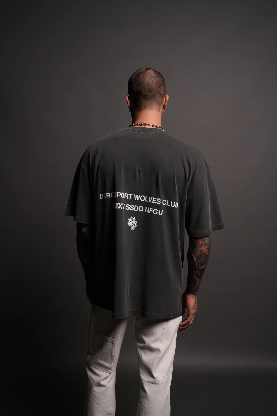 CORAZON SAGRADO "PREMIUM" OVERSIZED TEE IN WOLF GRAY