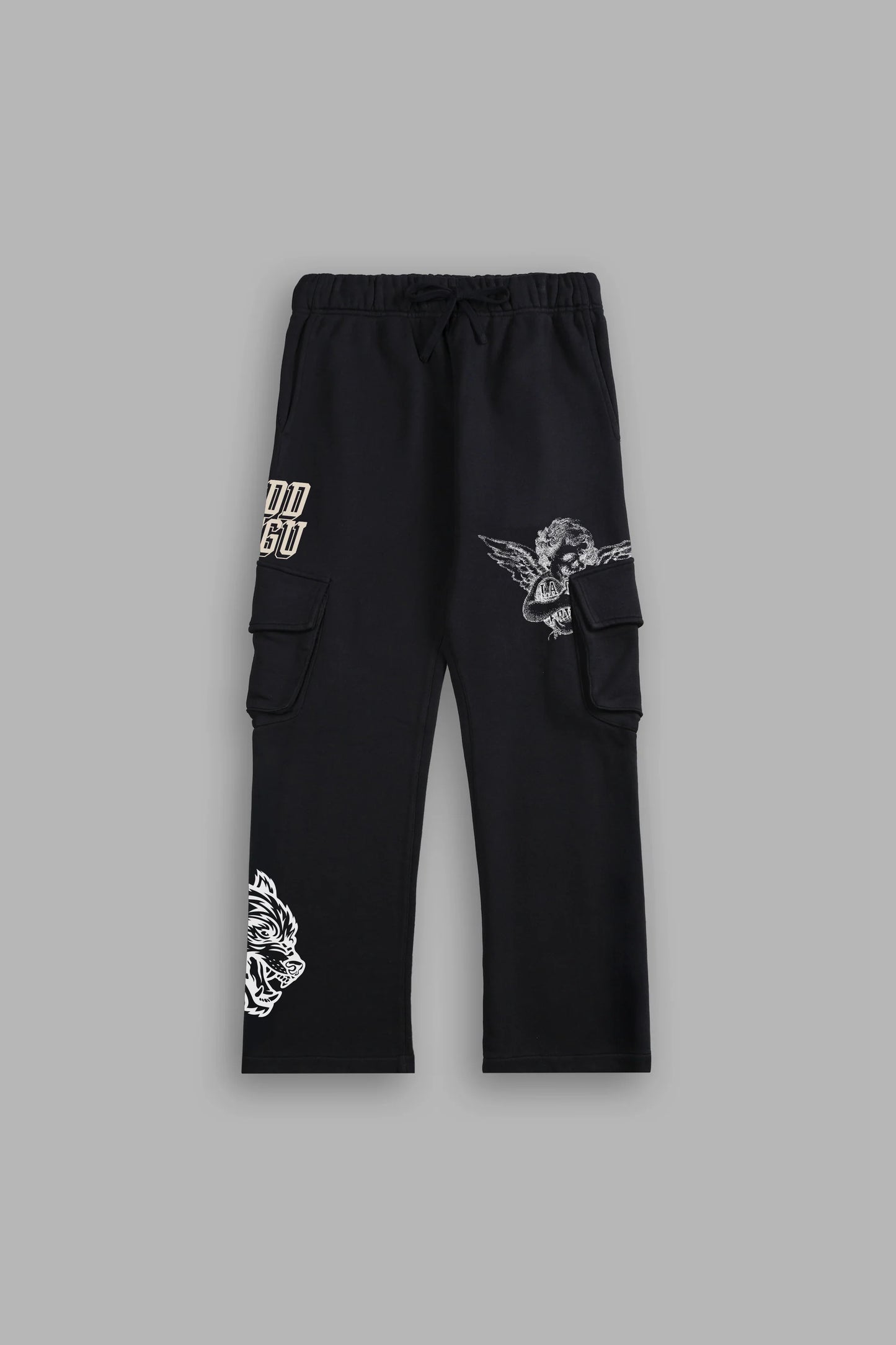 La Ca Frvr Bigelow Cargo Sweat Pants in Black