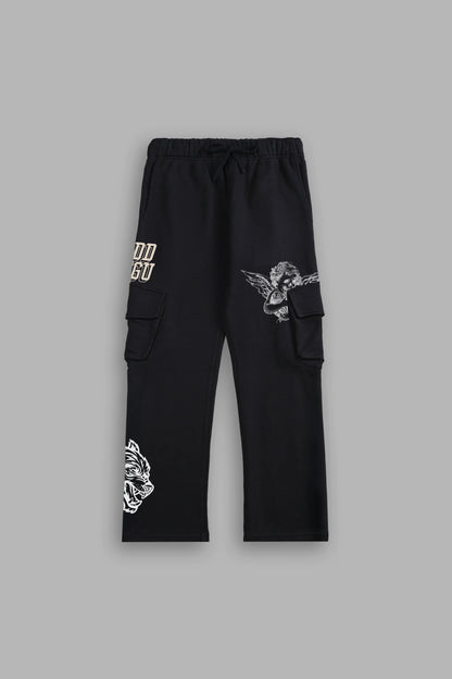 La Ca Frvr Bigelow Cargo Sweat Pants in Black